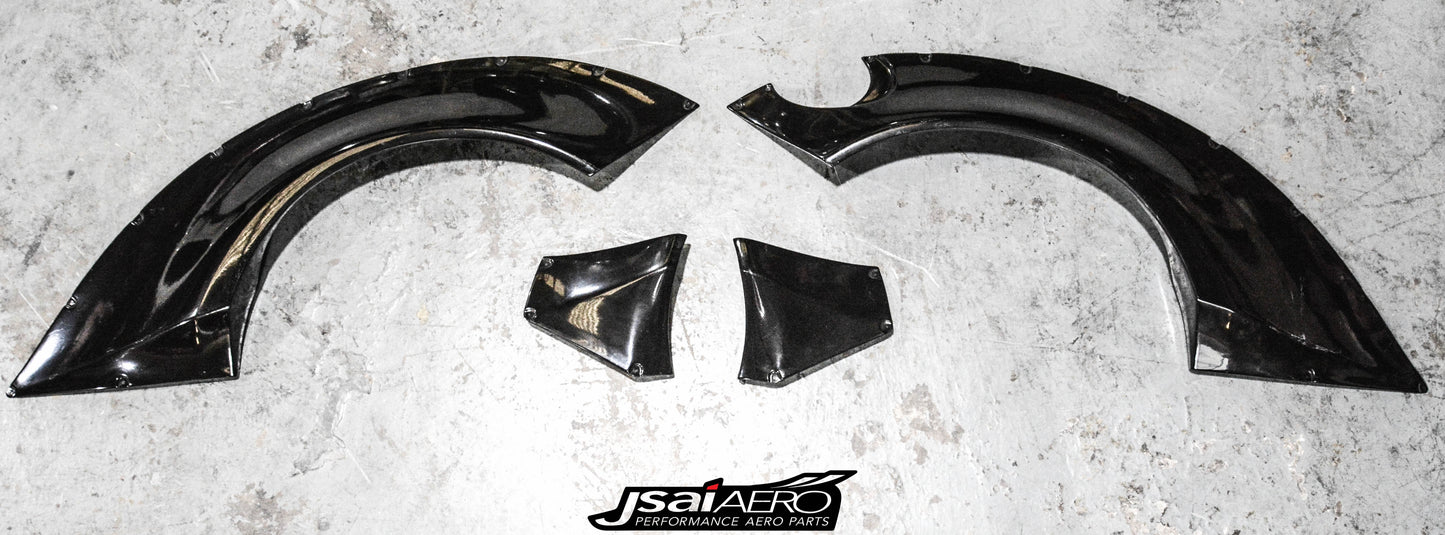 JSAI Aero carbon fiber rear over fenders pair for widebody kit aftermarket fender flares components