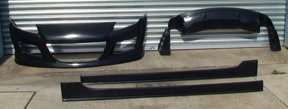 Mazda RX-8 Mazdaspeed style full body kit by JSAI Aero including front lip side skirts and rear lip aftermarket kit