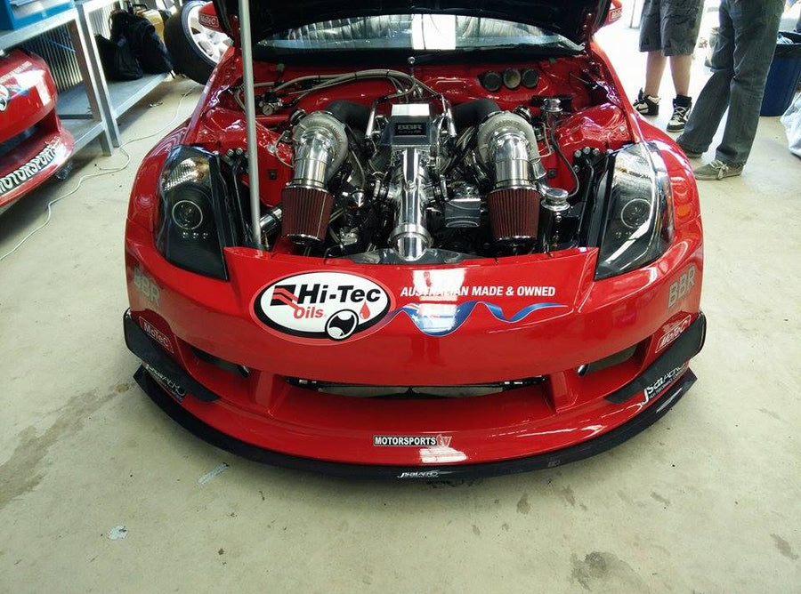 Nissan 350Z Z33 Vertex style front lip splitter by JSAI Aero, Australian-made FRP body kit designed for performance, drift and street builds.