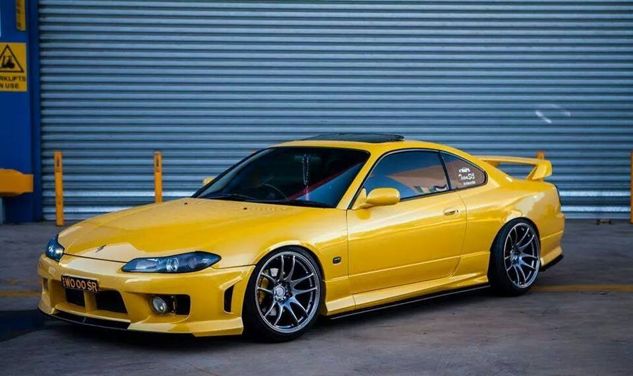 JSAI AERO Nissan S15 Silvia aero style front bar with powder coated mesh kit, performance body kit upgrade designed for aggressive styling and improved airflow.