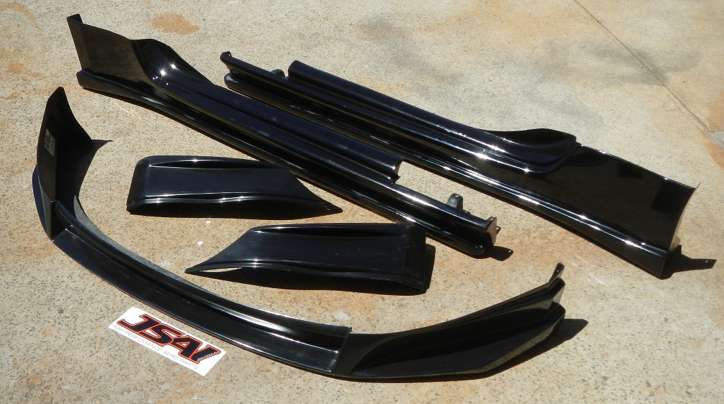 JSAI AERO SLR style full body kit for Nissan, premium performance aero package including front bumper, side skirts, and rear enhancements for street and track builds.