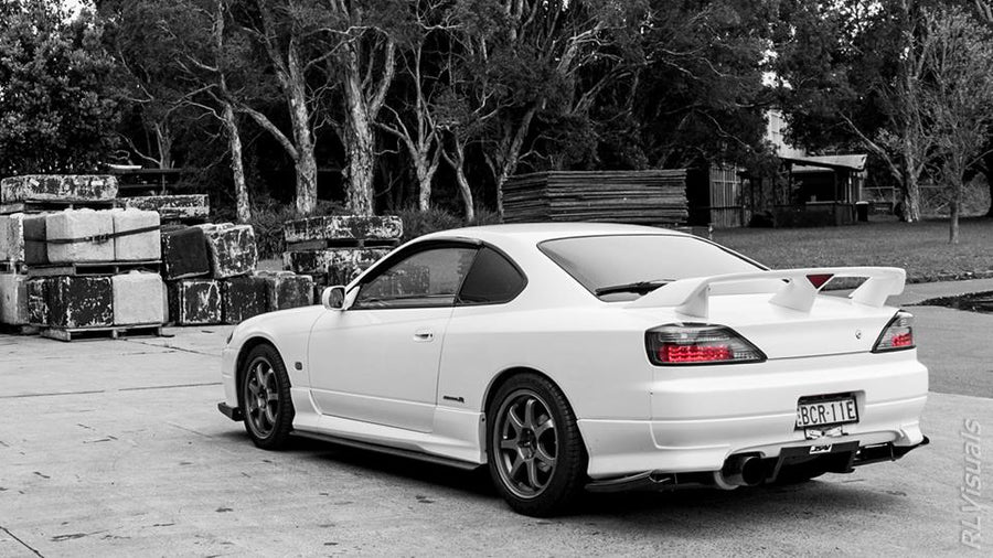 JSAI AERO FRP rear diffuser body kit for Nissan S15 200SX Silvia, aftermarket aero upgrade designed to enhance rear aerodynamics and aggressive styling.