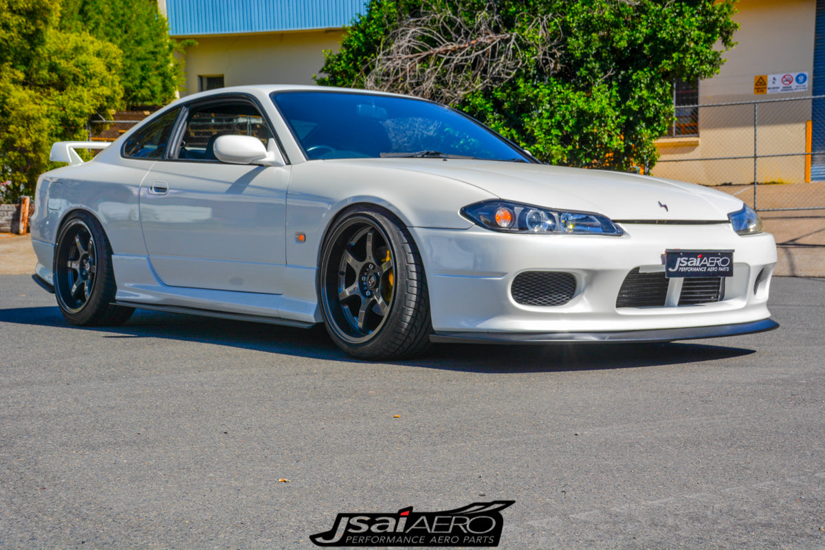 Nissan S15 200SX Silvia fitted with JSAI AERO full front lip body kit, improving front aerodynamics, aggressive stance and performance styling.