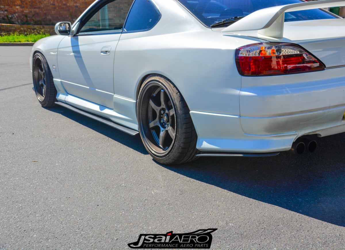 Nissan S15 200SX Silvia fitted with JSAI AERO rear lip body kit, improving rear aerodynamics, aggressive styling and JDM performance appearance.