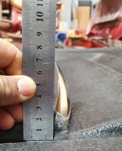 JSAI Aero fiberglass body kit panel measurement using ruler during manufacturing quality check