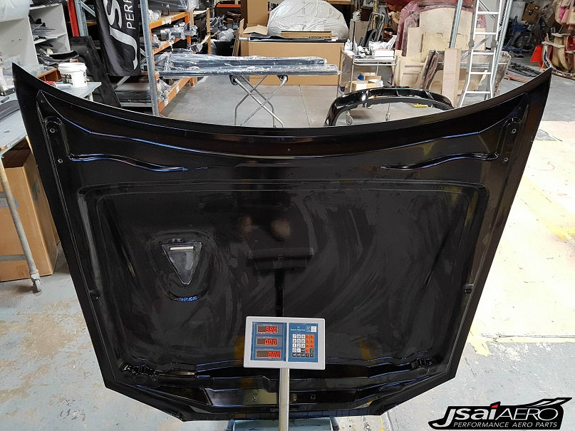 JSAI Aero carbon fiber hood underside showing lightweight construction
