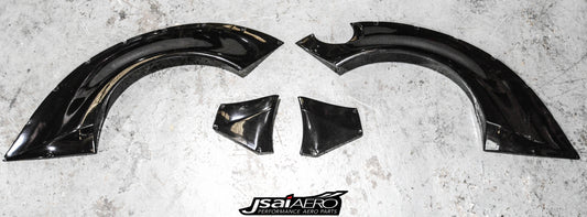 JSAI Aero carbon fiber rear over fenders pair for widebody kit aftermarket fender flares components
