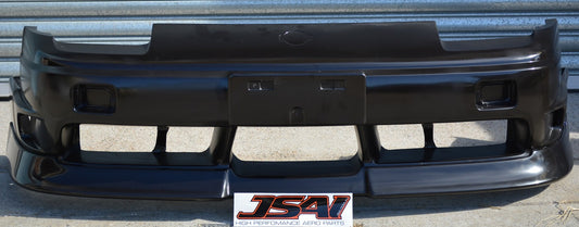 JSAI Aero black front bumper bar with large air intake openings for Nissan Skyline performance upgrade