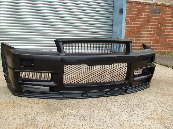 JSAI Aero front bumper with mesh grille for aftermarket performance body kit full view