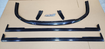 JSAI Aero front lip and side skirts full kit set black aftermarket car body kit components layout