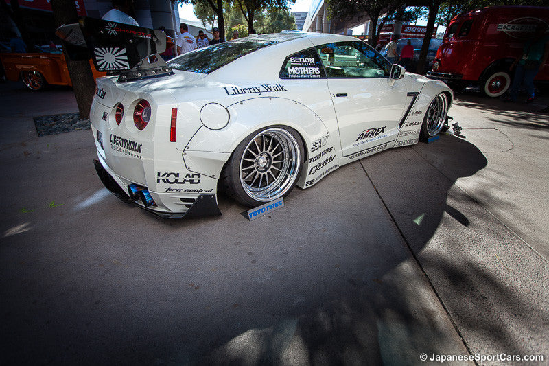 Widebody Nissan GT-R R35 with JSAI Aero performance aero kit and rear wing