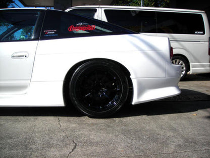 Nissan RPS13 180SX with JSAI Aero rear over fenders installed performance aero body kit