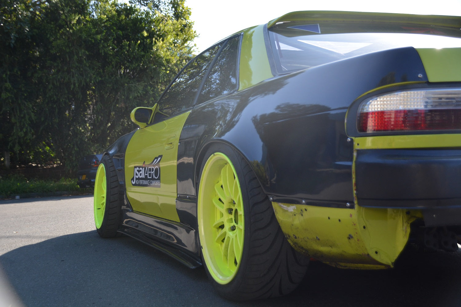 JSAI Aero Nissan S13 Silvia 55mm rear over fenders performance aero body kit