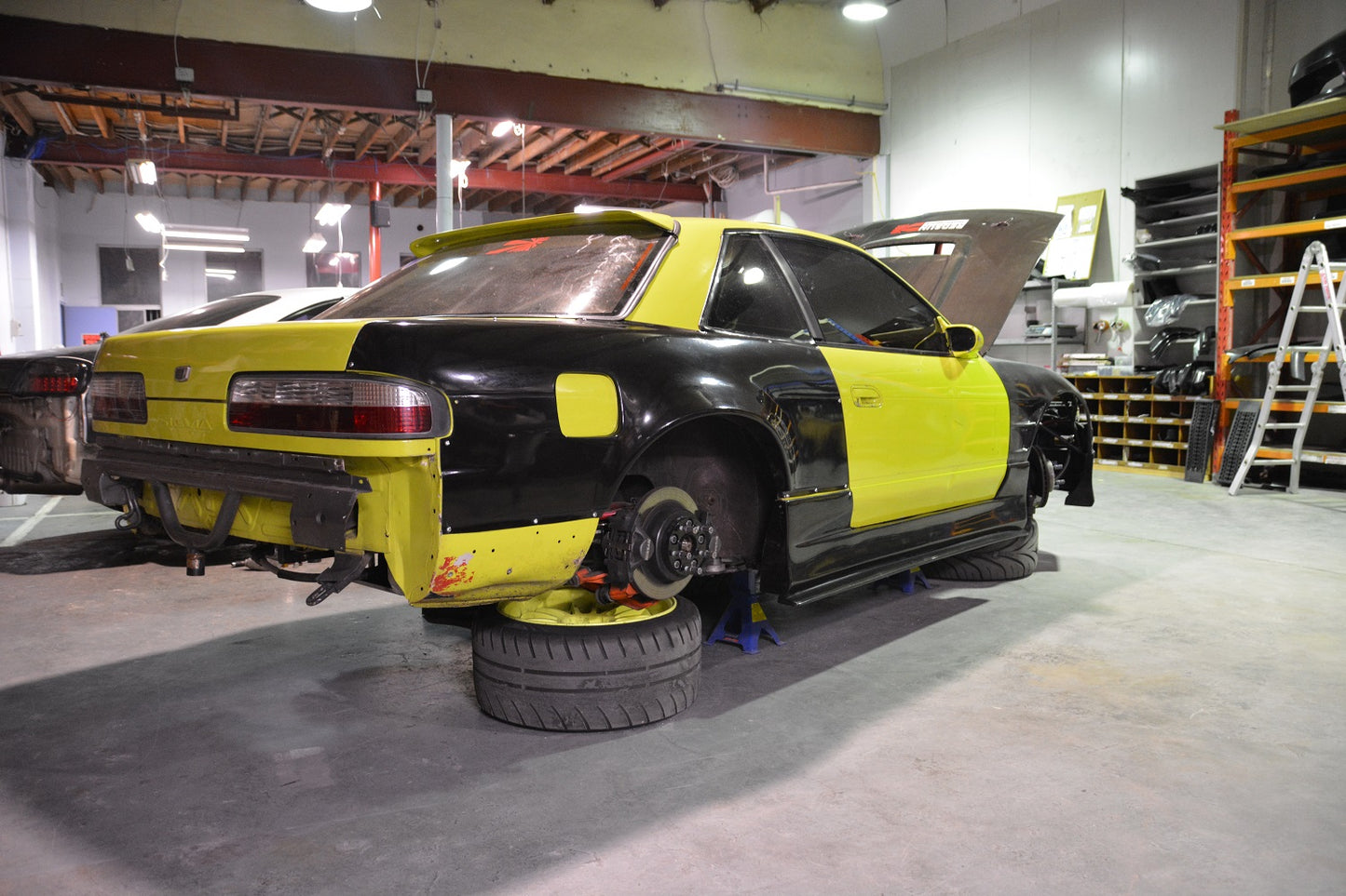 JSAI Aero Nissan S13 Silvia 55mm rear over fenders performance aero body kit