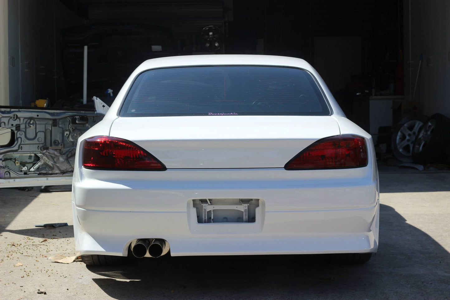 JSAI Aero Nissan Silvia S15 Vertex Ridge rear body kit installed showcasing aggressive rear styling aerodynamic enhancements and performance inspired design for street and track builds