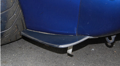 Close-up of JSAI Aero rear pod extension installed on rear bumper aftermarket body kit detail view