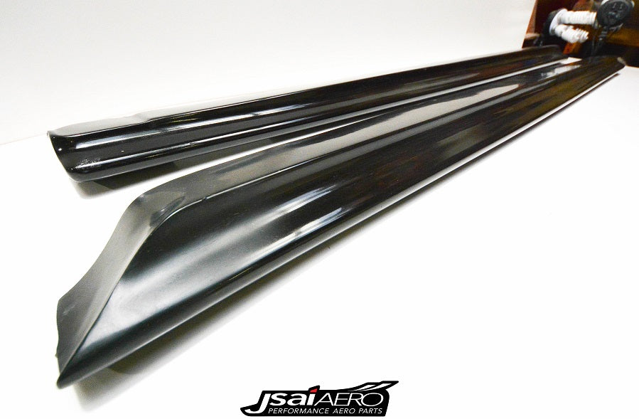 JSAI Aero side skirt pair in black finish for Nissan Skyline performance body kit