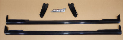 JSAI Aero side skirts kit with extensions black aftermarket car body kit parts layout