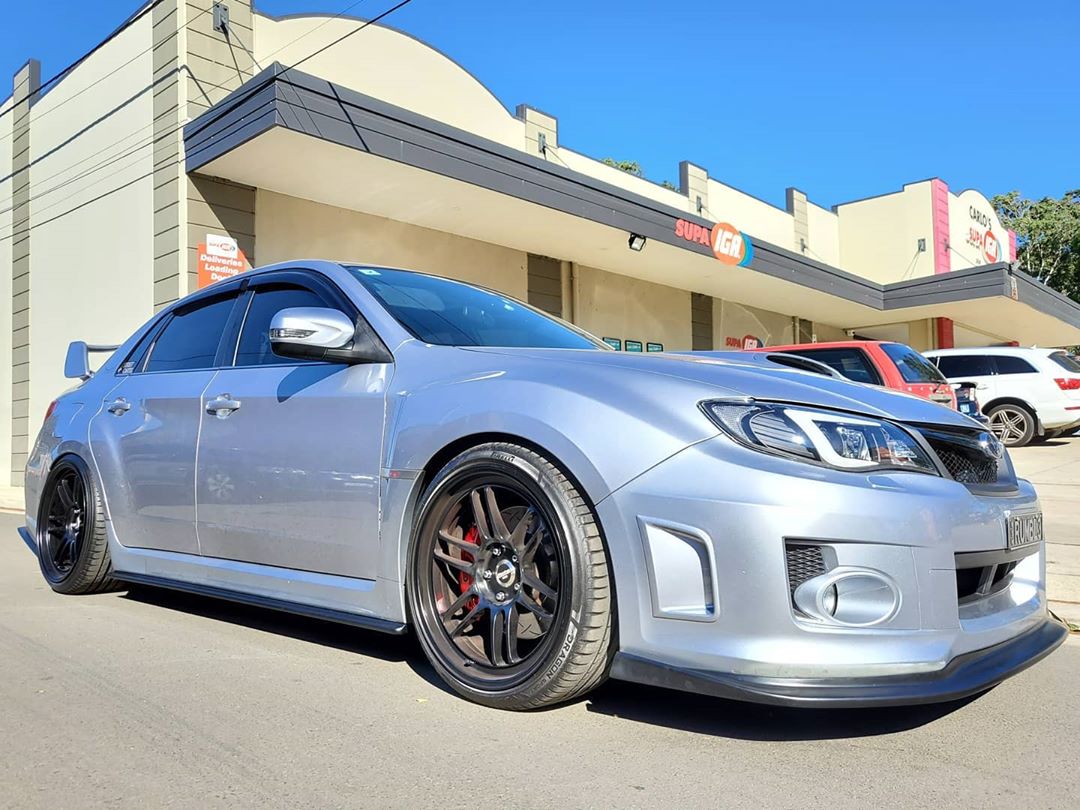 Subaru Impreza GVB GRB Liberal style front lip with DAMD style side and rear extensions by JSAI Aero aftermarket body kit upgrade