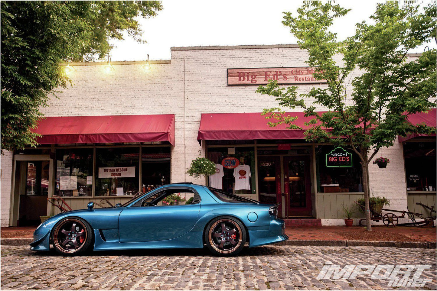 1993 Mazda RX-7 FD3S Vertex style side skirts by JSAI Aero aftermarket side skirt extensions body kit side view