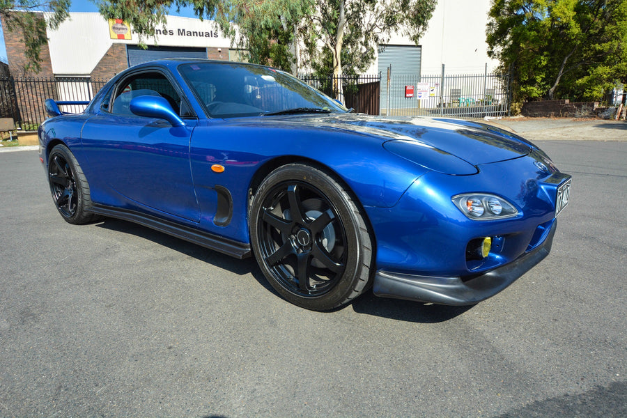 Mazda RX-7 FD3S AutoExe style side skirts by JSAI Aero aftermarket side skirt extensions body kit side view
