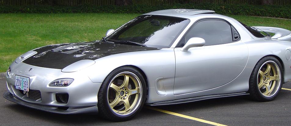 Mazda RX-7 FD3S FEED style side skirt extensions by JSAI Aero aftermarket side skirt add-ons body kit