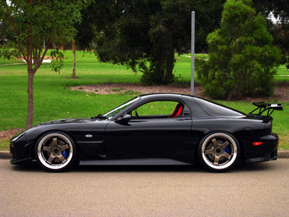 Mazda RX-7 FD3S Mazdaspeed style side skirts by JSAI Aero aftermarket side skirt extensions side view