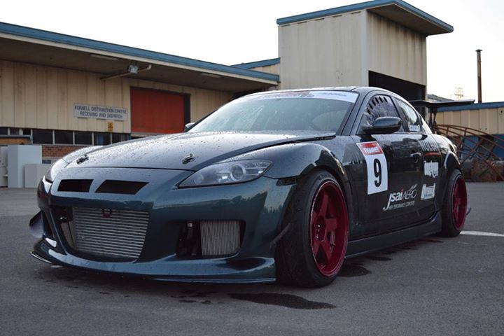 Mazda RX-8 front canards by JSAI Aero installed aftermarket front bumper canards aero upgrade