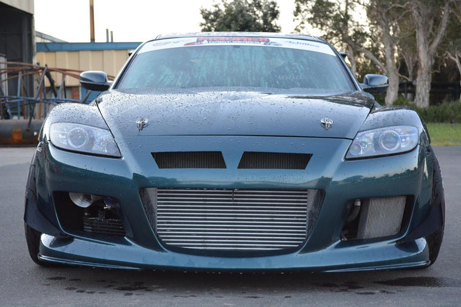 Mazda RX-8 front canards by JSAI Aero installed aftermarket front bumper canards aero upgrade
