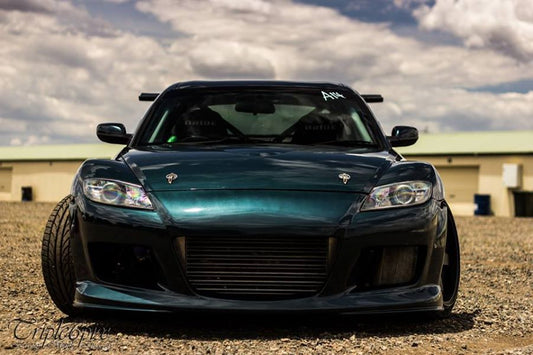 Mazda RX-8 Mazdaspeed style front bar by JSAI Aero installed aftermarket front bumper upgrade