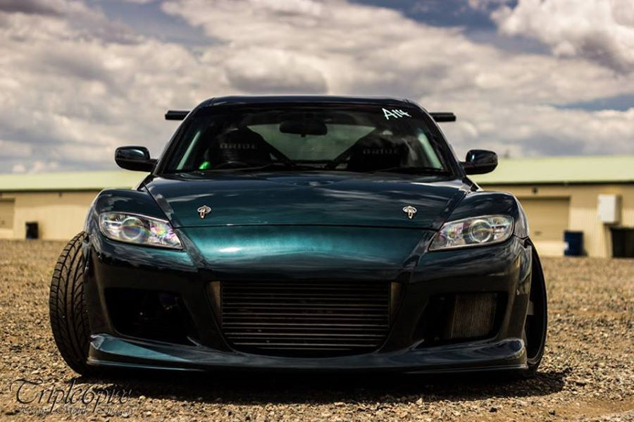 Mazda RX-8 Mazdaspeed style front bar by JSAI Aero installed aftermarket front bumper upgrade