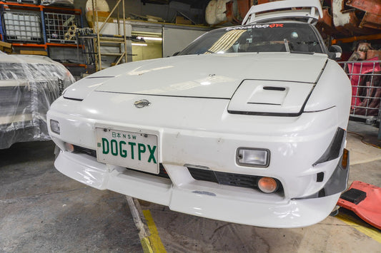 Nissan Silvia S13 with JSAI Aero front bumper and canards performance aero body kit