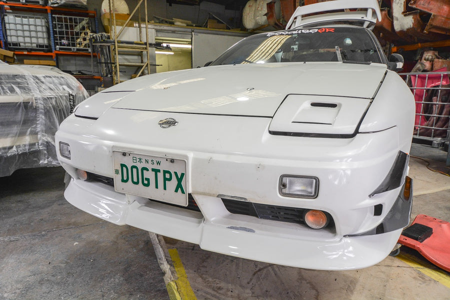 Nissan Silvia S13 with JSAI Aero front bumper and canards performance aero body kit