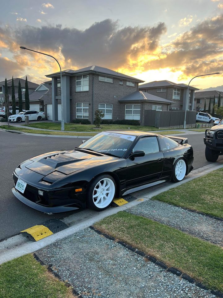 Nissan S13 Silvia with JSAI Aero 50mm rear over fenders installed performance aero body kit