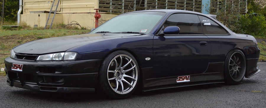 Nissan S14 Silvia 200SX Vertex style side skirt extensions aftermarket aero kit