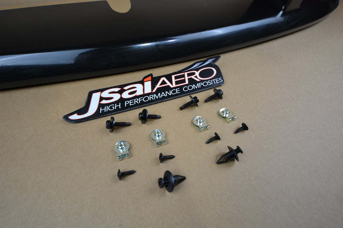JSAI Nissan S14 JDM Kouki style front lip mounting hardware showcasing complete installation components durable fittings and secure attachment for aero kit setup