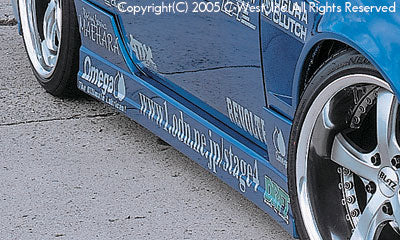 Nissan S14 Silvia 200SX aftermarket side skirts aero body kit close-up