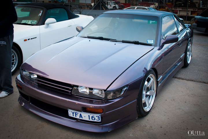 Nissan S14 Silvia 200SX with aftermarket aero front bumper and body kit