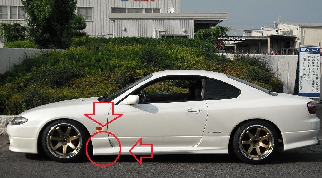 Nissan S15 200SX Silvia Aero JDM 2 piece side skirt section body kit