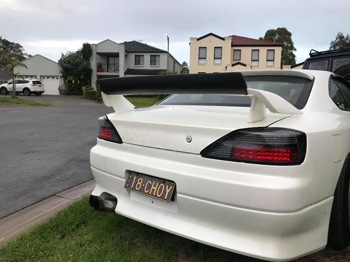 Nissan S15 Silvia rear GT wing spoiler installed
