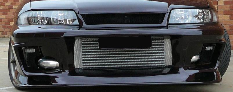 JSAI Aero Nissan R33 GTS-T Series 2 Do-Luck style front bumper designed for Nissan Skyline R33, featuring aggressive aftermarket aerodynamic styling for performance body kit upgrades.