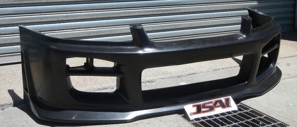 Nissan Skyline R34 GTT Impul style front bumper by JSAI featuring aerodynamic performance upgrade and sporty front-end design