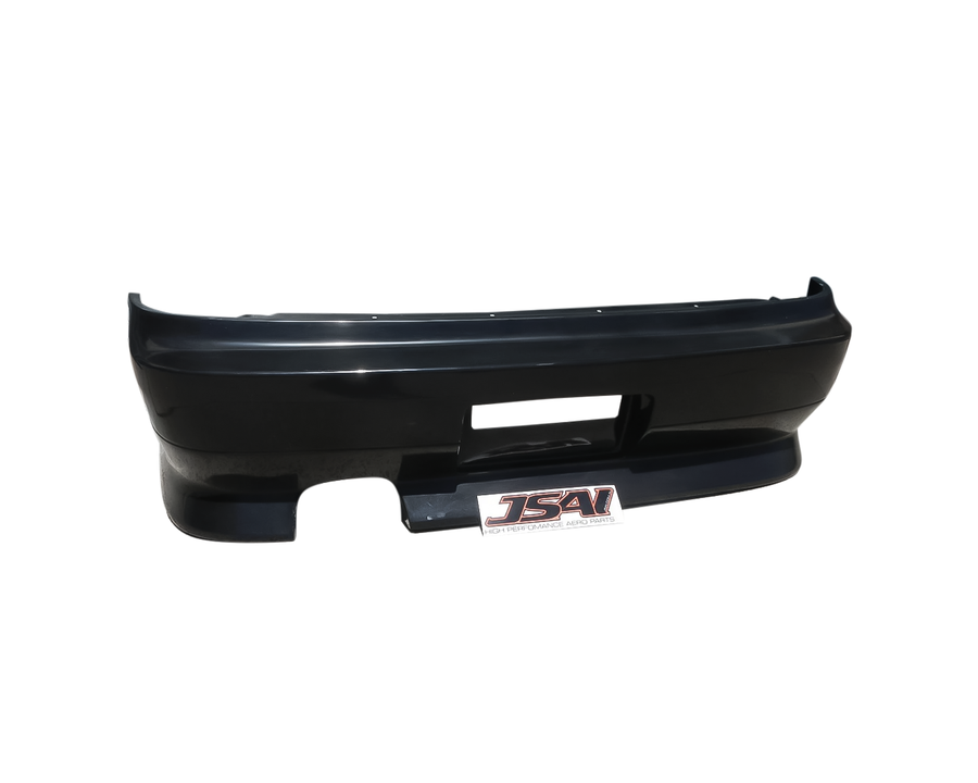 Black Nissan S14 200SX Kouki rear bar by JSAI Aero, premium JDM rear bumper for clean fitment, aggressive street styling, drift and track builds.