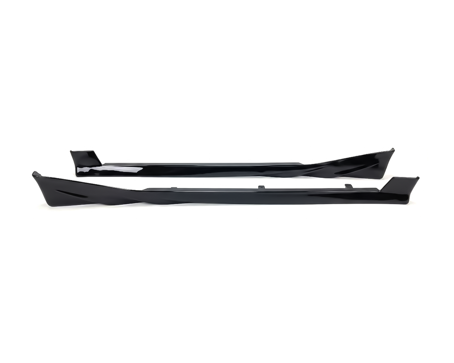 Nissan S14 200SX Vertex style side skirt extensions by JSAI Aero, black FRP aftermarket JDM aero parts for an aggressive street, drift and track build.