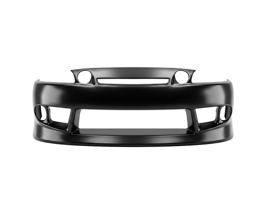 Nissan S14 200SX Vertex style front bar by JSAI Aero, black aftermarket JDM front bumper for street, drift and track builds.