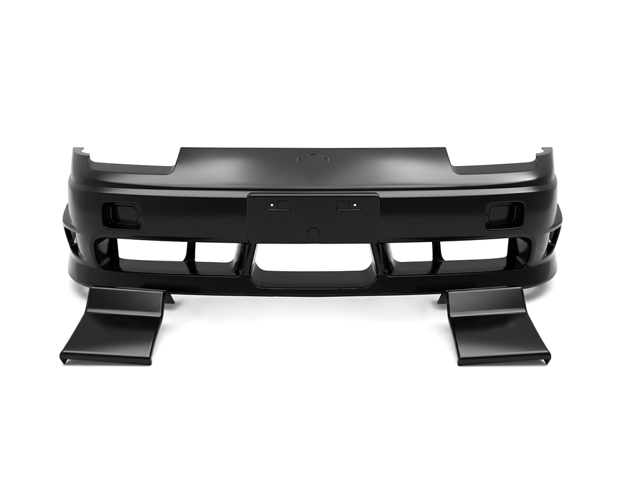 Nissan Silvia S15 / 200SX C-West GT front bumper bar with matching canards by JSAI Aero, aftermarket JDM FRP aero body kit for street, drift and track builds.