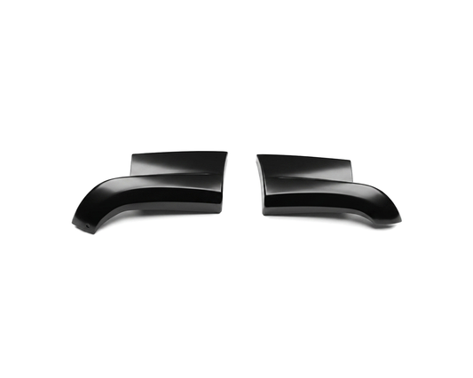 Pair of black Nissan Silvia S15 / 200SX OEM Aero front bumper canards by JSAI Aero, aftermarket JDM aero body kit parts for street, drift and track builds.
