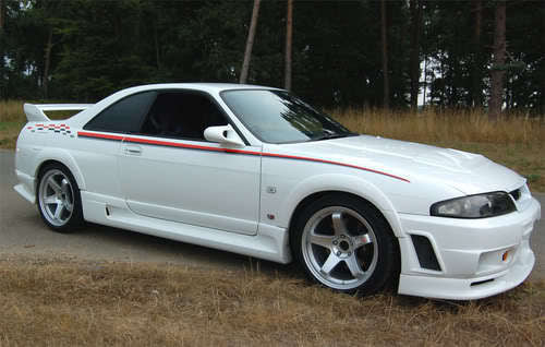 JSAI Aero R33 400R side skirts installed on Nissan Skyline R33