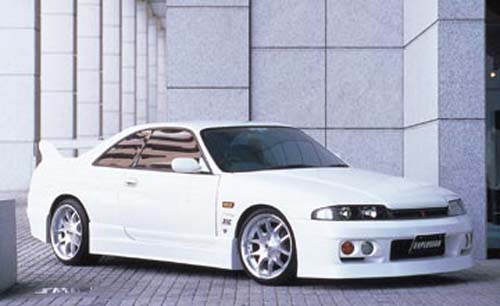 JSAI Aero Nissan R33 GTS-T Series 2 explosion style front bumper bar designed for Nissan Skyline R33, featuring aggressive aftermarket aerodynamic styling for performance body kit upgrades.