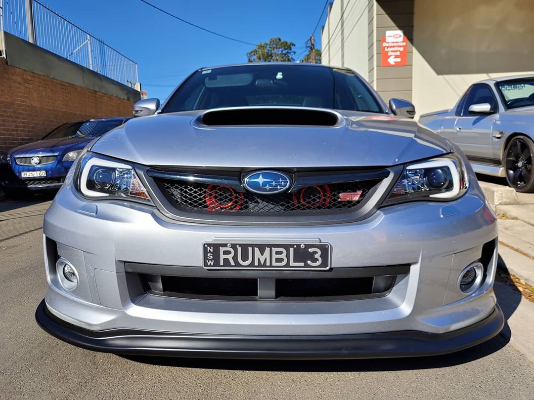 Subaru Impreza GVB GRB Liberal style front lip by JSAI Aero aftermarket body kit front view installed